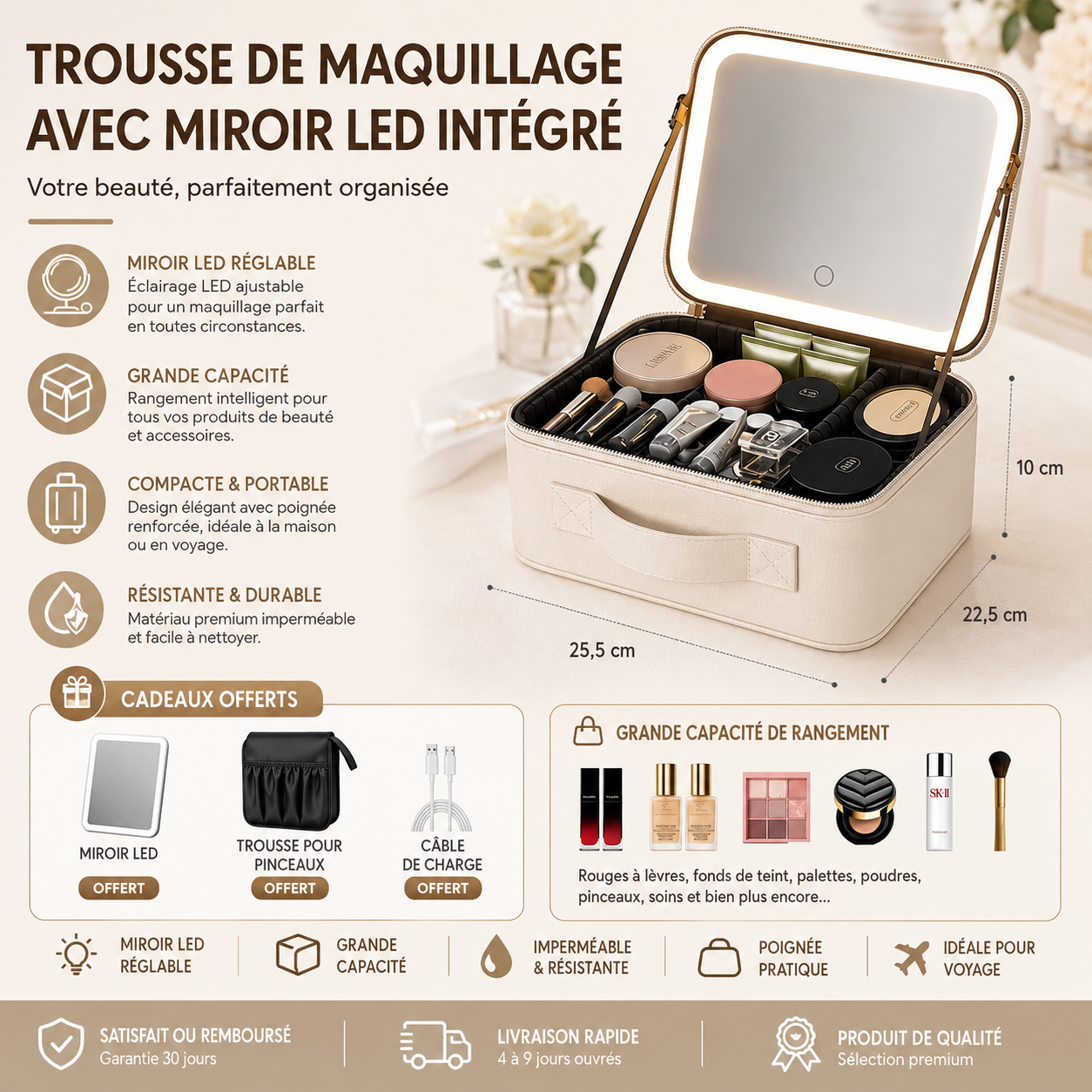 BelleVue™ — Trousse Maquillage LED